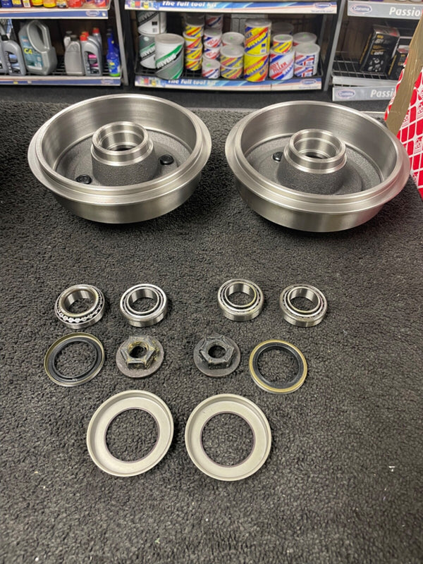 for FORD KA 2 REAR BRAKE DRUM REAR WHEEL BEARING 2 ABS RINGS