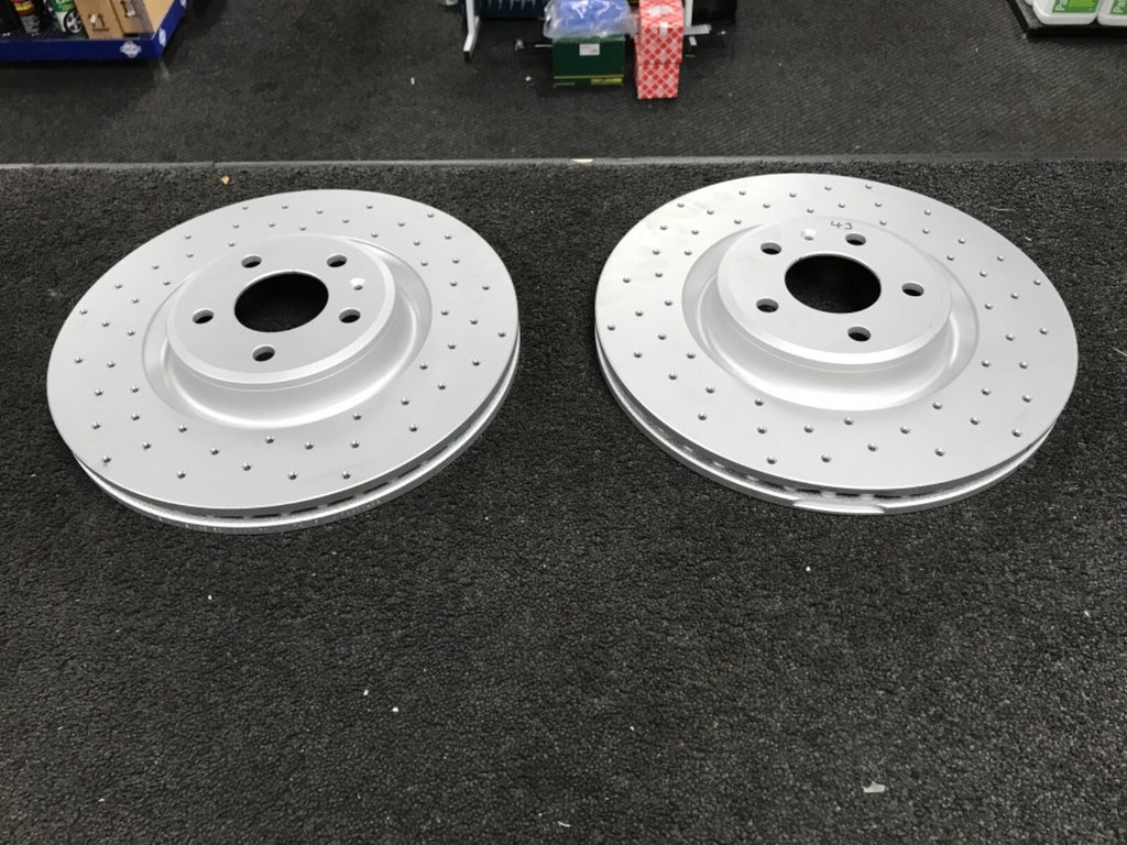 AUDI A4 A6 S4 A5 S5 3.0TFSI QUATTRO SLINE CROSS DRILLED BRAKE DISCS 345MM FRONT 