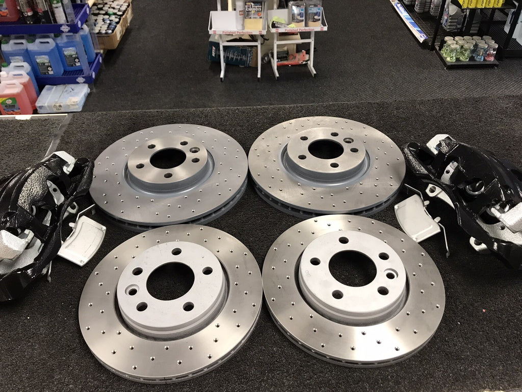VW TRANSPORTER T5 T6 BIG BRAKE 340MM CONVERSION KIT FRONT REAR DRILLED DISC PAD 