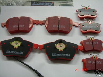 AUDI A3 S3 1.8  BRAKE PADS EBC RED STUFF FRONT REAR