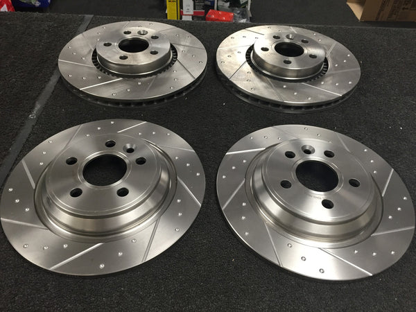 VOLVO S60 D5 R-DESIGN LUX PERFORMANCE BRAKE DISC FRONT REAR DIMPLED GROOVED