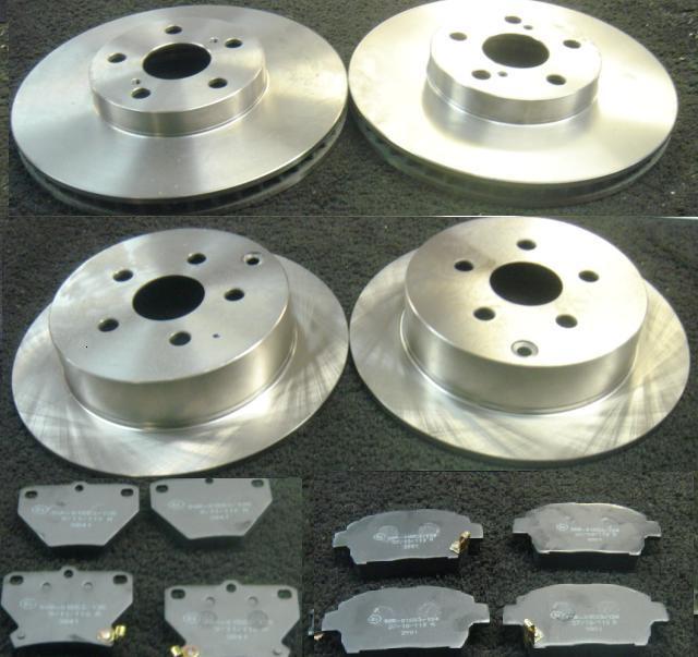 FOR TOYOTA CELICA 1.8VVTI 140BHP ZZT230 1ZZFE BRAKE DISC BRAKE PAD FRONT REAR 