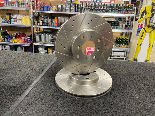 BRAKE DISCS FRONT 4X100 282MM CONVERSION CIVIC EG EK DRILL GROOVED