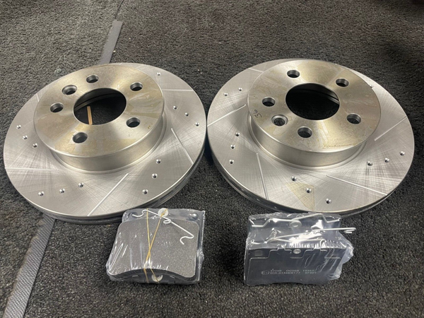 CARAVELLE TRANSPORTER T4 DRILLED GROOVED BRAKE DISC  PADS 1991-96 280MM VENTED