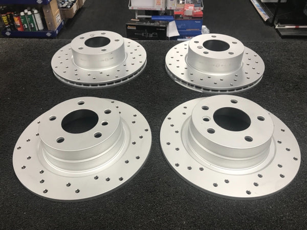 BMW 320D E90 120i 120D E81 E82 BRAKE DISC FRONT 300MM REAR 296MM CROSS DRILLED
