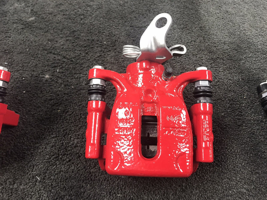 AUDI S1 QUATTRO REAR BRAKE CALIPER LH COMPLETE BRACKET PADS GENUINE OE RED