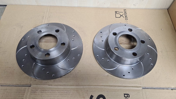 FOR AUDI A6 C5 REAR DRILLED GROOVED BRAKE DISCS
