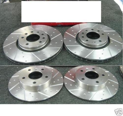 JAGUAR X TYPE 3.0V6 BRAKE DISC DRILLED GROOVED BRAKE PADS FRONT REAR MINTEX 