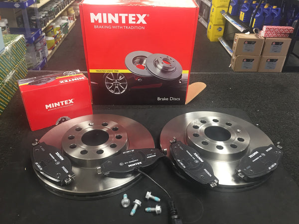 AUDI A4 2.0TDI SLINE B8 150BHP 2011-2017 MINTEX FRONT BRAKE DISCS BRAKE PADS 