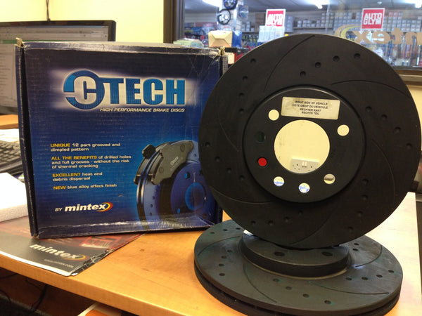 CALIBRA VECTRA SAAB 9-5 DIMPLED AND GROOVED BRAKE DISCS CTECH MDC1009DG