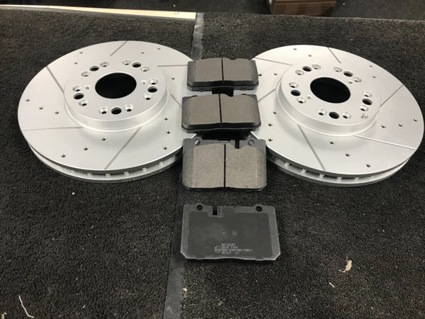 FOR LEXUS LS400 SC430 ARISTO CELSIOR SC300 DRILLED GROOVED BRAKE DISC BRAKE PAD 