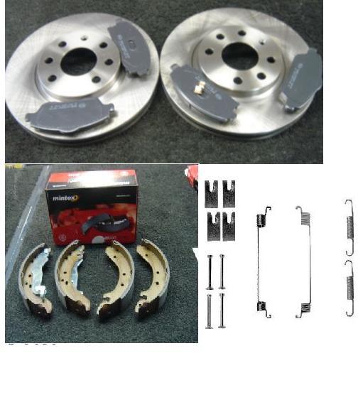 VAUXHAL CORSA C VAN COMBO FRONT BRAKE DISCS PADS REAR BRAKE SHOES & FITTING 