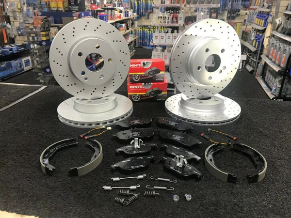 FOR C-CLASS C350 CDI BLUEEFFICIENCY ELEGANCEMK3 FL W204 BRAKE DISC PAD DRILLED