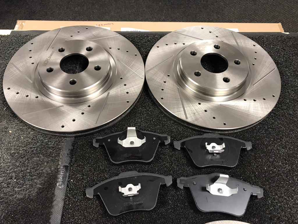 FOR AUDI TT 1.8T QUATTRO FRONT DRILLED GROOVED BRAKE DISCS BRAKE PADS FRONT