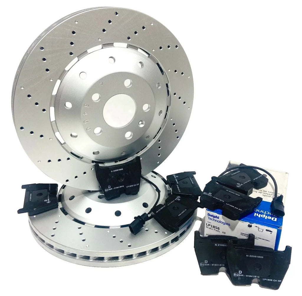 AUDI R8 RS4 RS5  2008-16 PAIR ECR BRAKE DISC DELPHI BRAKE PADS 365x34