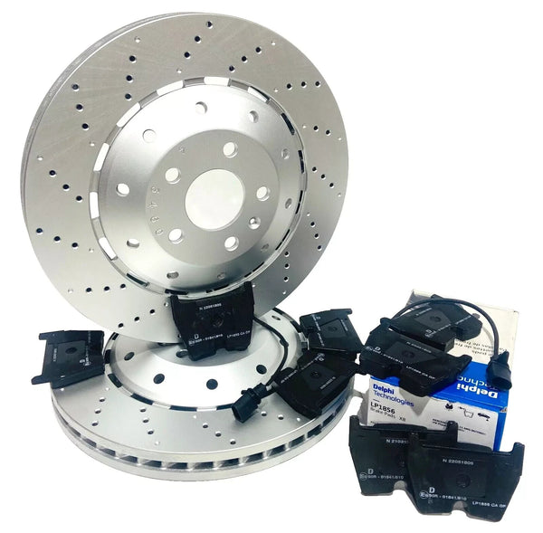 AUDI R8 RS4 RS5  2008-16 PAIR ECR BRAKE DISC DELPHI BRAKE PADS 365x34
