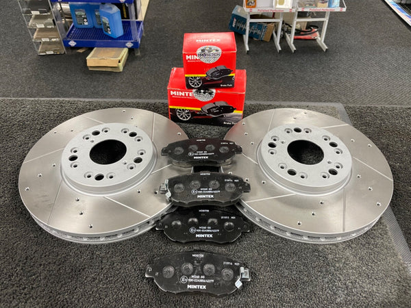 FOR LEXUS IS200  BRAKE DISCS CROSS DRILLED GROOVED MINTEX BRAKE PAD FRONT REAR