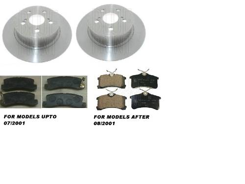 AVENSIS 1.8VVTI  2000-03 REAR BAKE DISCS & PADS
