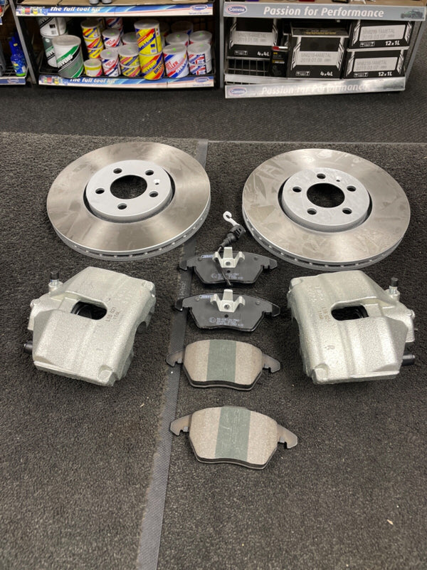 FRONT BRAKE CALIPERS PAIR  VW CADDY 1.9TDI  AND DISCS PADS FOR 288MM