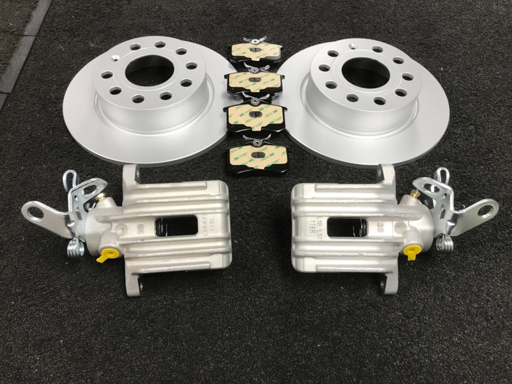 2 REAR BRAKE CALIPER BRAKE DISC PAD SKODA OCTAVIA 1Z3 1Z5 YETi TDi TSI FSi 255MM