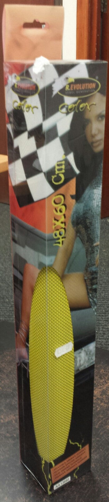 INTERIOR STYLING 48X60CM CARBON EFFECT YELLOW WRAPPING FILM ROLL