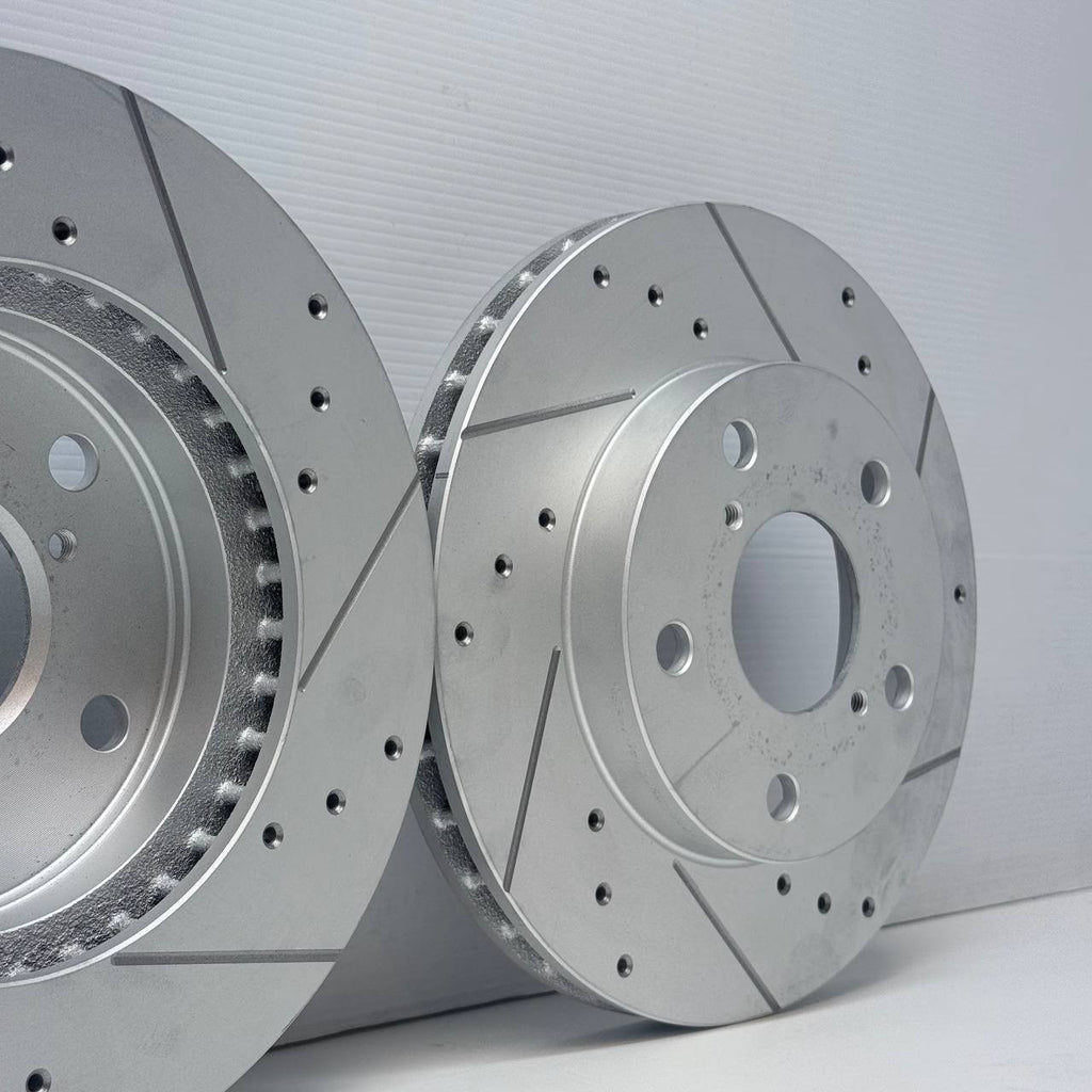 FOR TOYOTA MR2 MK2  SW20 GT TURBO REV1 DRILLED GROOVED FRONT BRAKE DISCS 258MM