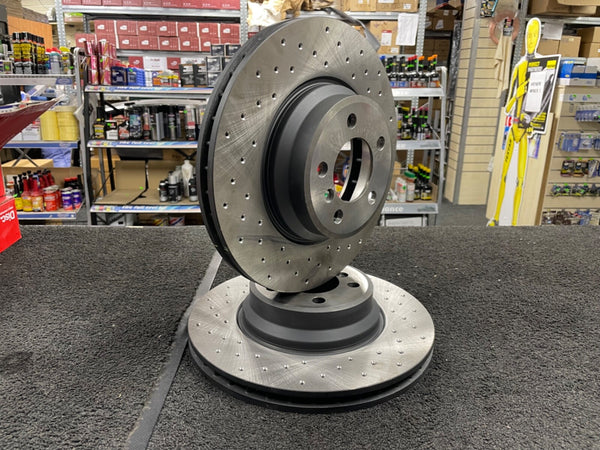 BMW 730D 740i Li 745i Li SPORT E65 FRONT BRAKE DISC CROSS DRILLED 348MM
