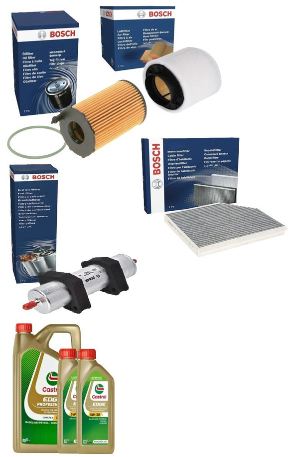 GENUINE BOSCH AIR CABIN OIL FUEL FILTER KIT +7L OIL FITS AUDI SQ5 3.0 BiTDi 12-