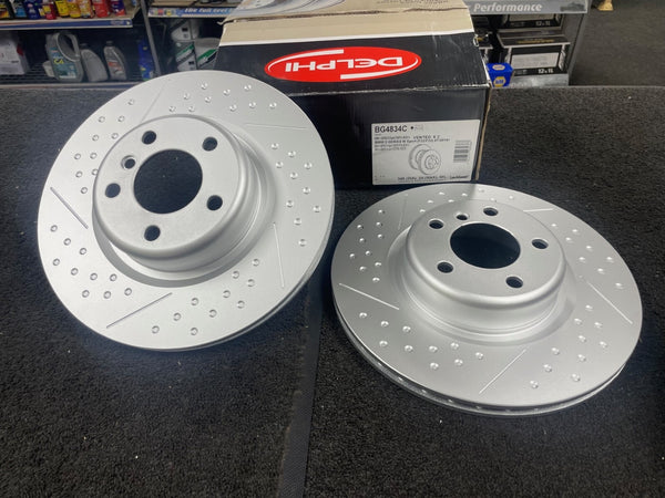 2 X PERFORMANCE DIMPLED GROOVED REAR BRAKE DISC F20 F21 F22 F23 F30 165CENTER