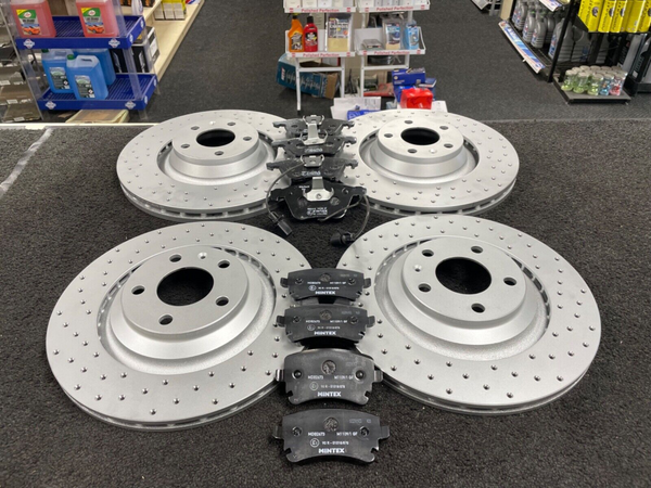 FOR AUDI A6 C6 4F QUATTRO ALLROAD DRILLED FRONT REAR BRAKE DISCS PADS