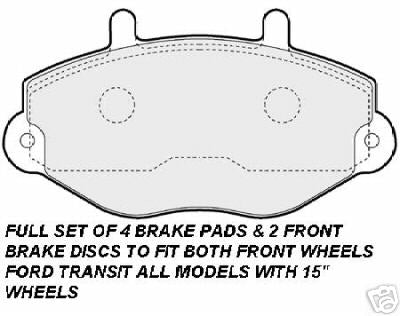 FORD TRANSIT BRAKE PADS FRONT 15" WHEELS 1991>