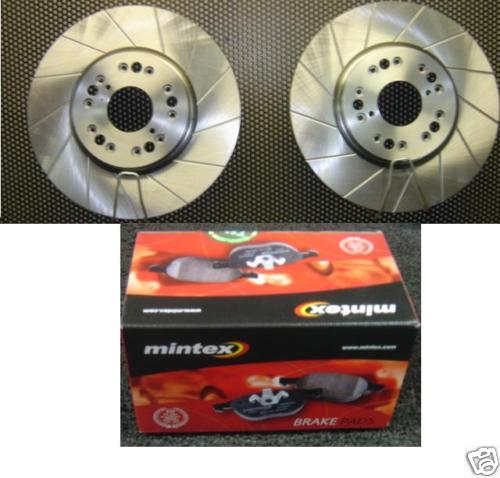 FOR LEXUS IS200 GROOVED BRAKE DISCS & MINTEX PADS  FRONT