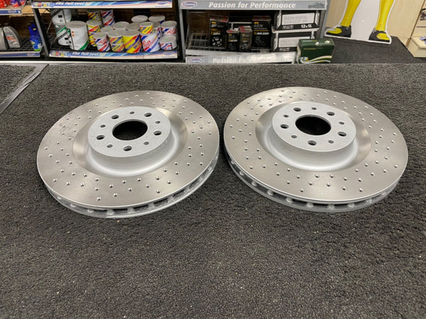 ABARTH FIAT 500 ABRATH COMPETIZIONE 2 FRONT CROSS DRILLED BRAKE DISC 305mm 5STUD