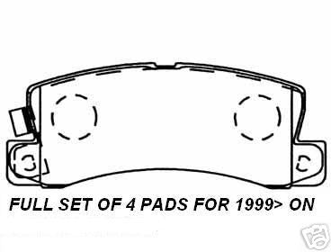 FOR TOYOTA COROLLA 1999 DISC BRAKE PADS REAR JT CHASIS   