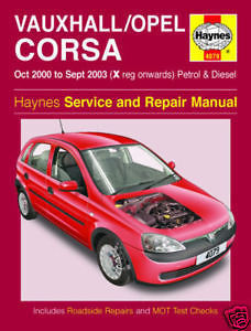 HAYNES  FOR  VAUXHALL/OPEL CORSA OCT 2000 - SEPT 03 X REG ONW PETROL AND DIESEL 