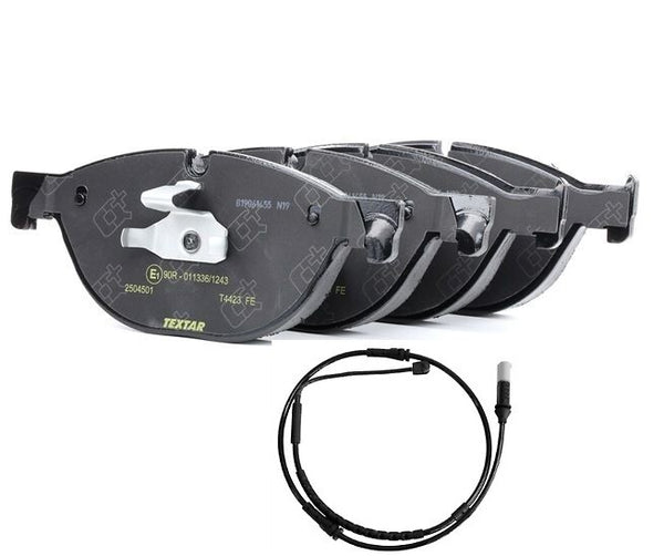 FOR BMW 520d 525d 530d 535d F10 FRONT TEXTAR BRAKE PADS SET + WEAR WIRE SENSOR