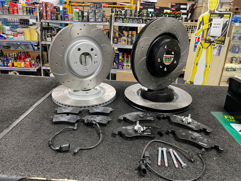 FOR A6 ALLROAD TDI QUATTRO (MK4 (4G) (C7))  FRONT REAR DILLED GROOVED DISCS PADS
