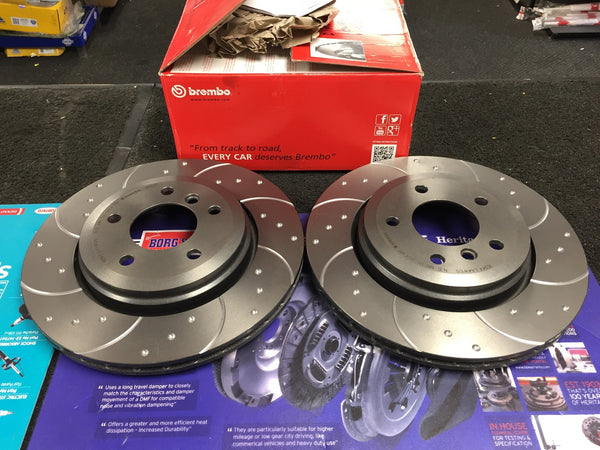 BMW 330D 330Ci 330i BRAKE DISCS BREMBO BRAKE PADS REAR DIMPLED GROOVED