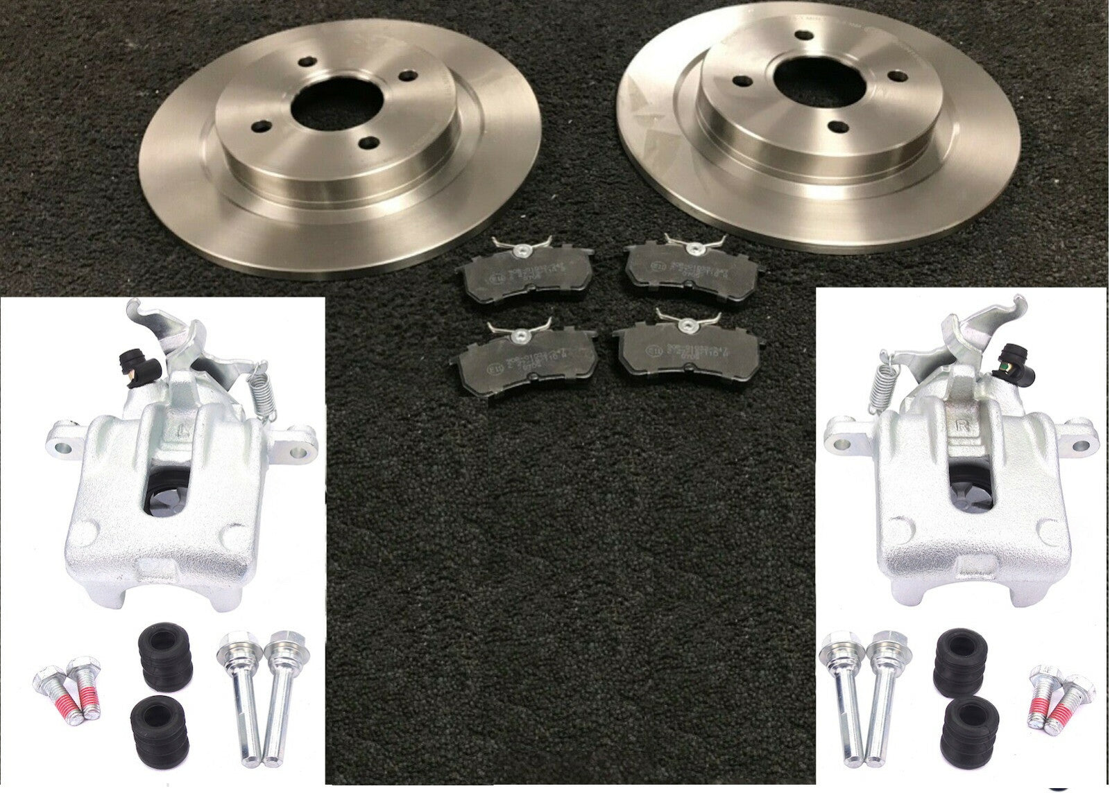 FORD FOCUS MK1 ST170 2 REAR BRAKE CALIPER + BACKET SLIDERS BRAKE DISC BRAKE PAD