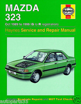 HAYNES MANUAL FOR MAZDA 323 OCT 1989-1998 G TO R REGISTRATION   