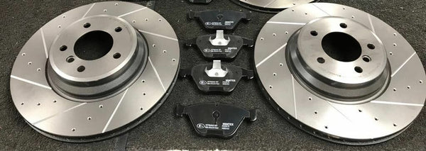 FOR VW TOUREG 3.0TDI V6 2018ON REAR DRILLED GROOVED BRAKE DISCS REAR BRAKE PADS 