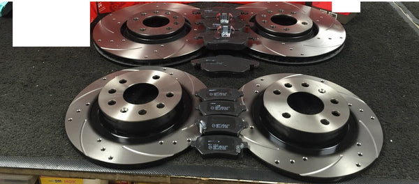 FOR ASTRA VXR (MK5 (H) (A3300)) DRILLED GROOVED  BRAKE DISCS PADS FRONT REAR