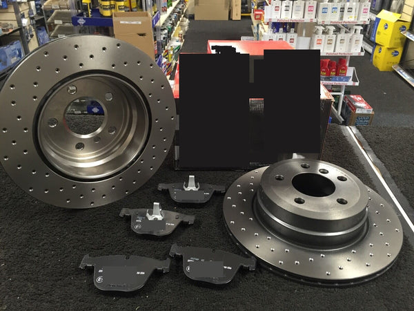 BMW X5 Xdrive 30D MSPORT BRAKE DISC BREMBO CROSS DRILLED BRAKE PADS REAR 320MM