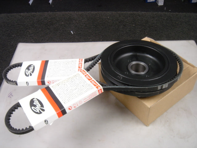 FOR MITSUBISHI SHOGUN PAJERO CHALLENGER 2.5TD 4D56 CRANKSHAFT PULLEY 2 BELTS