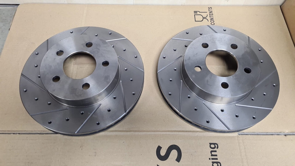 FIT FOR JEEP CHEROKEE 2.4 2.5 2.8 3.7 FRONT DRILLED GROOVED BRAKE DISCS 288MM