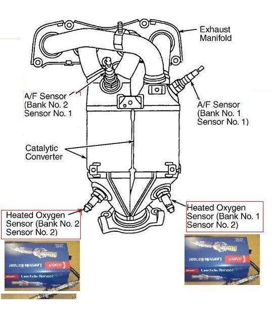 FORTOYOTA RAV4 2.0 1AZFE 2000-03  LAMBDA SENSORS BANK 1 SENSOR 2 BANK 2 SENSOR 2