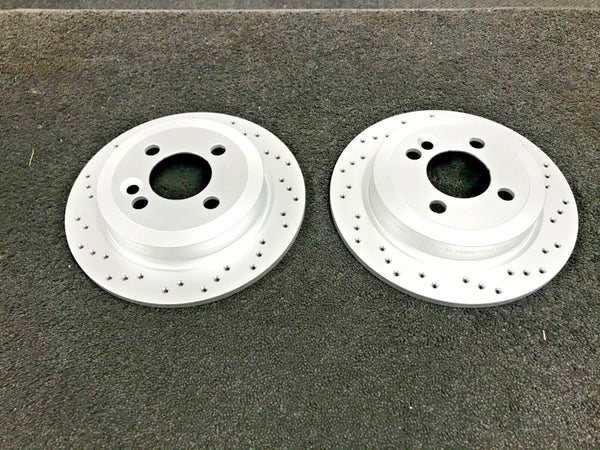 BMW MINI  JOHN COOPER WORKS R55 BRAKE DISC CROSS DRILLED GROOVED REAR 259mm
