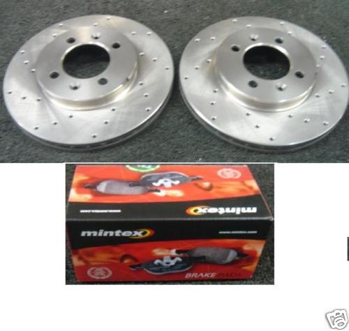 MGF MGF MG-TF DRILLED FRONT BRAKE DISC MINTEX PADS FRONT