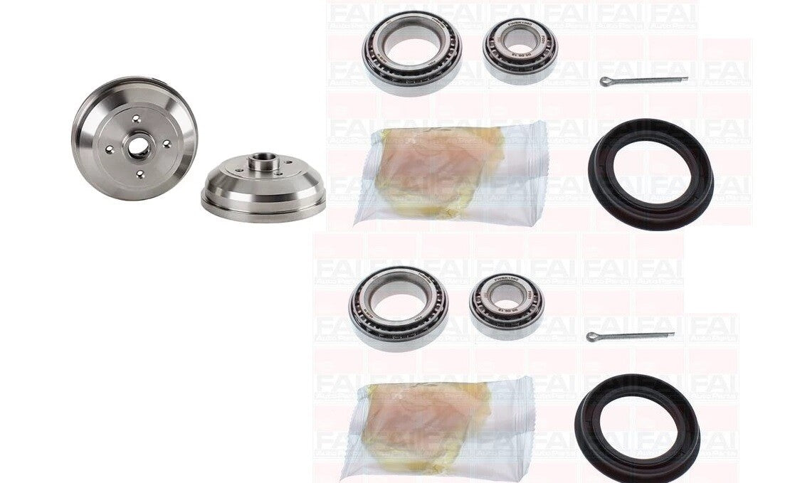 VAUXHALL CORSA NOVA TIGRA 2   REAR BRAKE DRUMS & 2 REAR WHEEL BEARINGS