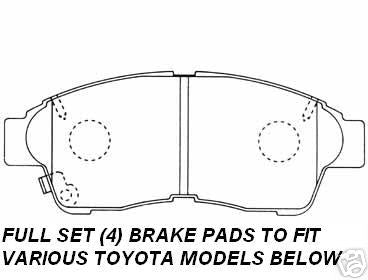 FOR TOYOTA COROLLA CARINA E CAMRY RAV4  BRAKE PADS FRONT 